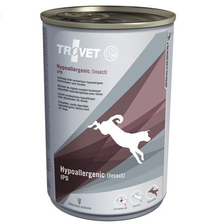 TROVET Dog Hypoallergenic cu Proteine din Insecte, Conserva 400 g – Hrana Umeda Detetica pentru Caini Alergici sau cu Hipersensibilitate Alimentara