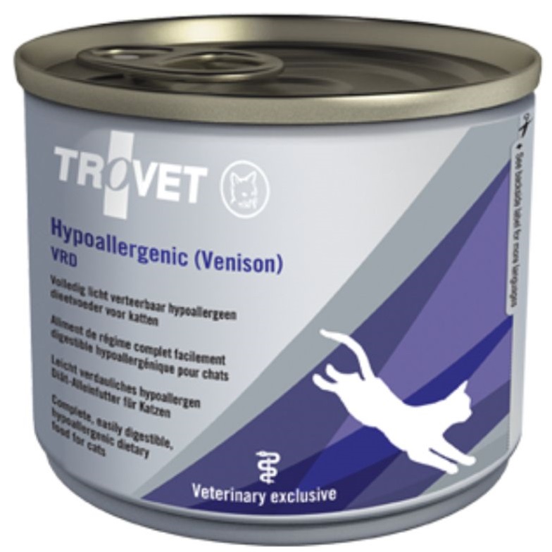 TROVET Hypoallergenic Cat, cu Vanat, Conserva 200 g – Hrana Umeda Dietetica Monoproteica pentru Pisici cu Alergii sau Intolerante Alimentare