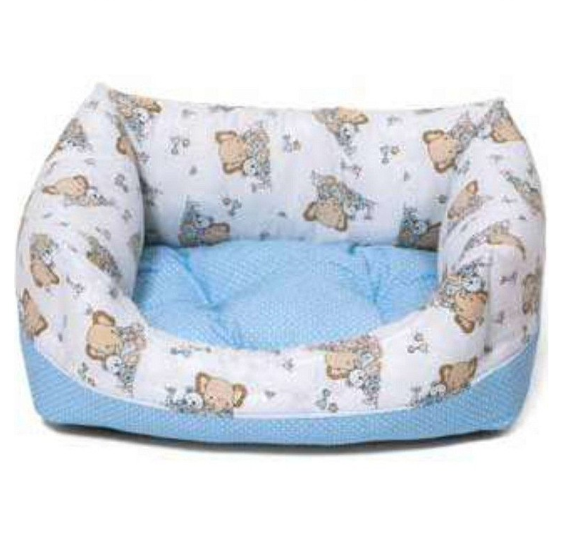 PUPPIES Culcus Pentru Catei sau Pisici, Poliester, Albastru / Alb, 50x40cm