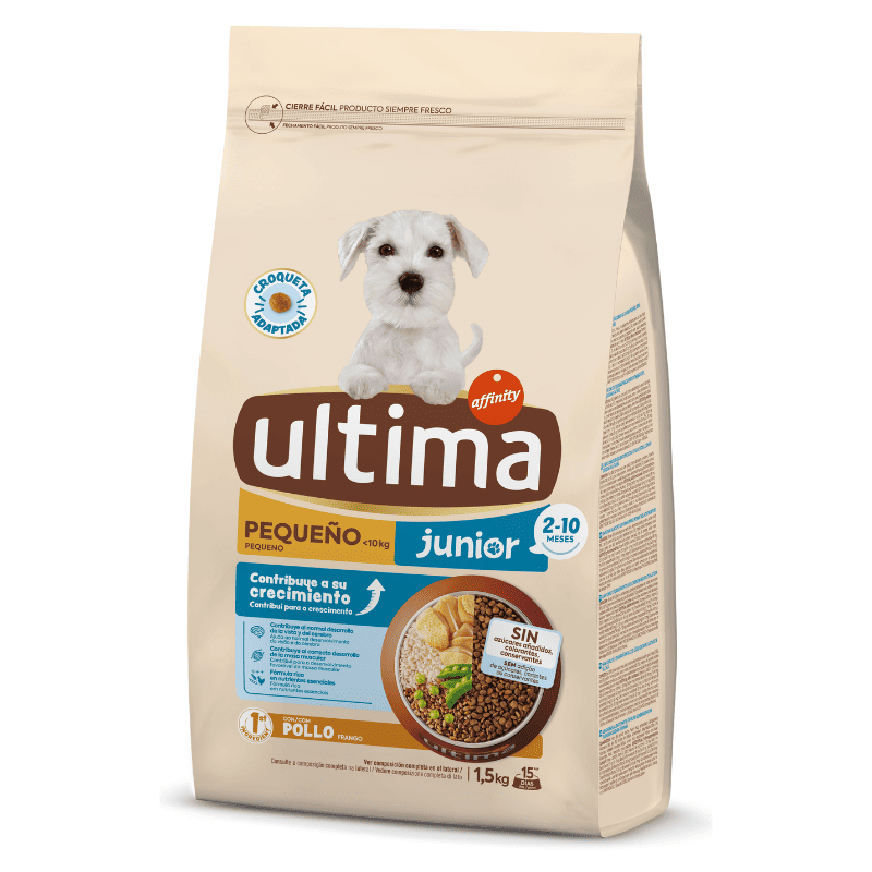 ULTIMA Dog Mini Junior Pui 1.5 kg – Hrană Uscată pentru Câini de Talie Mică | Suport pentru Creştere Sănătoasă şi Vitalitate