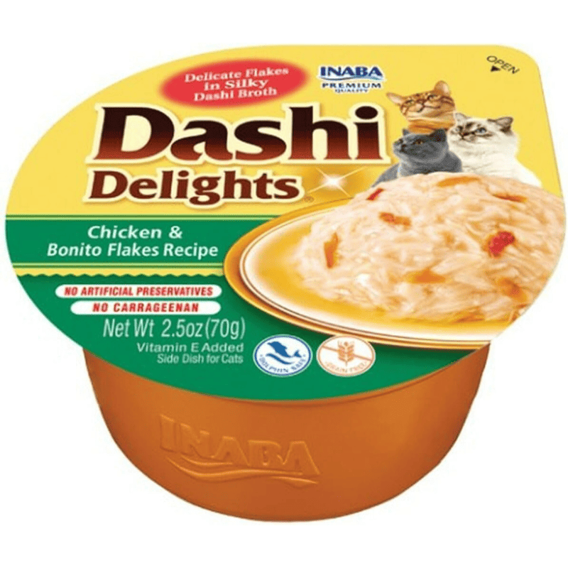 CIAO Dashi Delights Pui si Bonito 70 g | Hrana Umeda Complementara pentru Pisici | Bucatele de Carne in Supa Dashi, Delicioasa si Sanatoasa, Fara Cereale