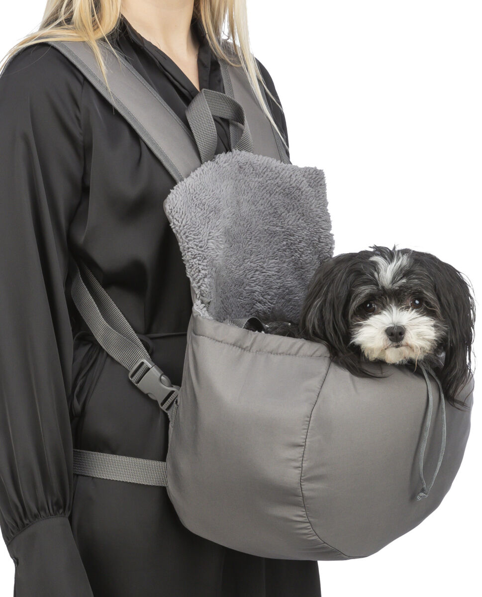 MOLLY Rucsac tip Marsupiu Pentru Caini Maxim 4kg, Gri, 25x17x38cm