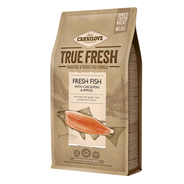 CARNILOVE True Fresh cu Peste si Năut, 11.4 kg – Hrană Uscată Fără Cereale pentru Câini Adulți, Piele Sanatoasa si Blană Stralucitoare