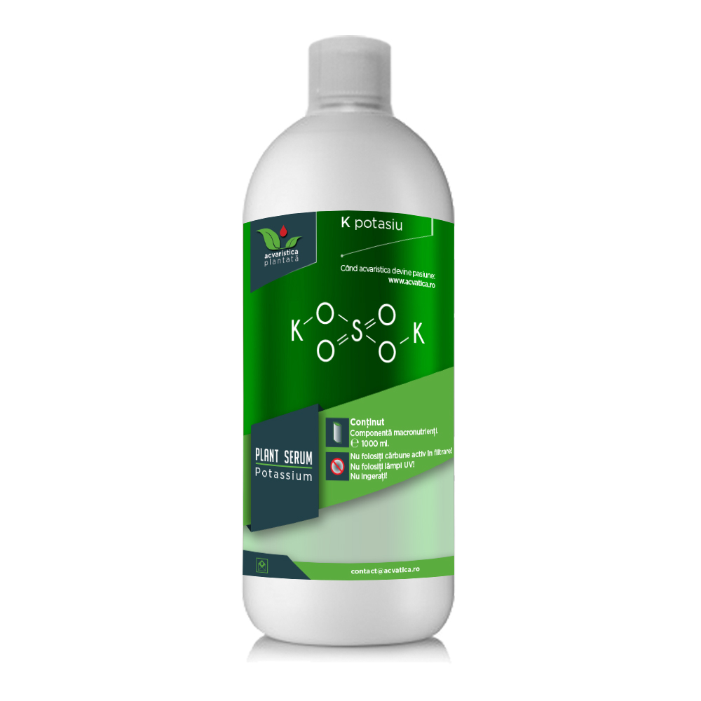 POTASIU (K) PLANT SERUM, Fertilizant cu Potasiu Pentru Plantele de Acvariu, 1000ml