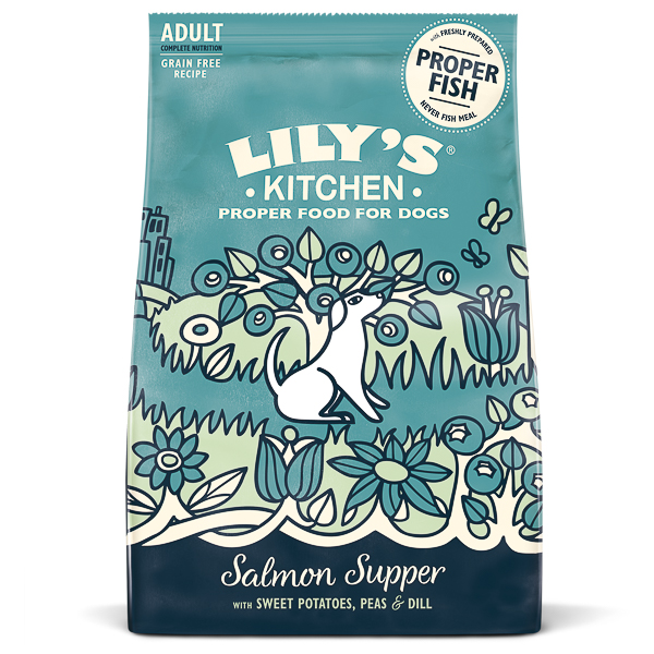 LILY'S KITCHEN Salmon Supper, cu Somon, Hrana Uscata Fara Cereale Pentru Caini Adulti 1kg