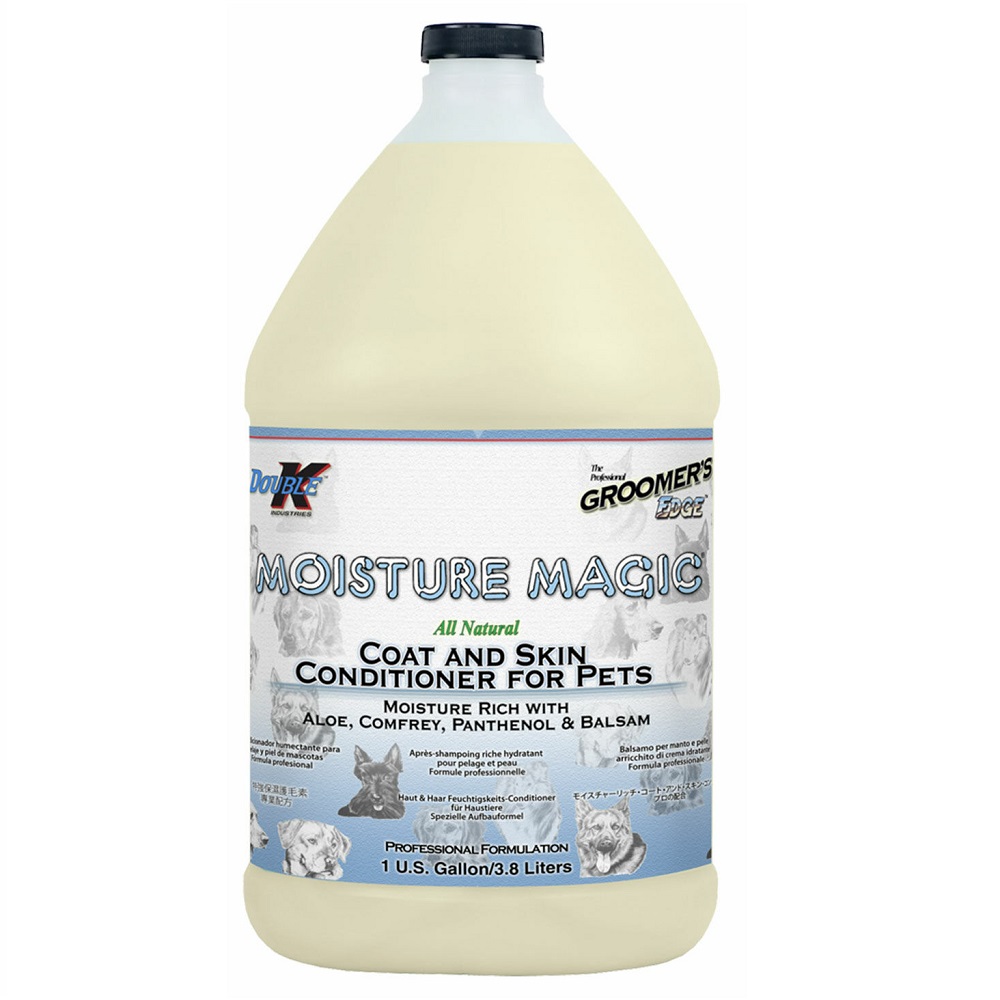 DOUBLE K Moisture Magic – Balsam Profesional Concentrat 4:1 cu Aloe, Pantenol și Vitamina E, Hidratează Intens Blana Uscată și Deteriorată, 3.8L