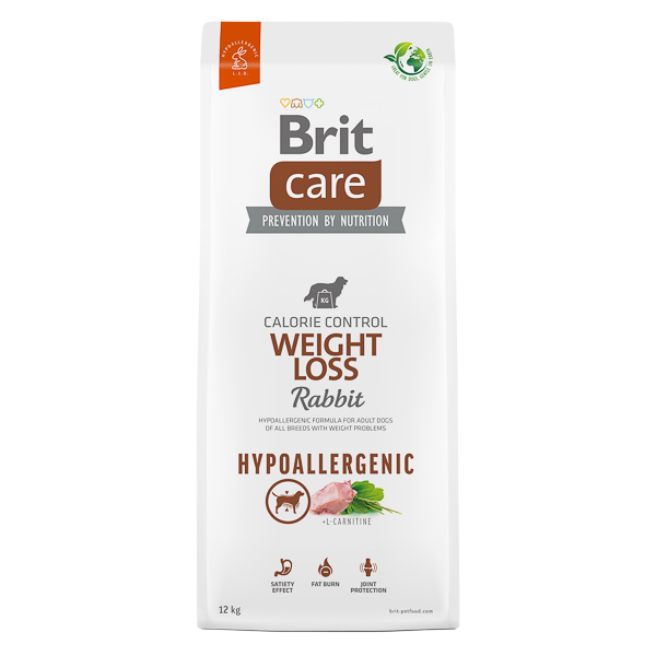 BRIT CARE Hypoallergenic Weight Loss, cu Iepure, Hrană Uscata Hipoalergenică, Monoproteica, pentru Câini Supraponderali, 12kg