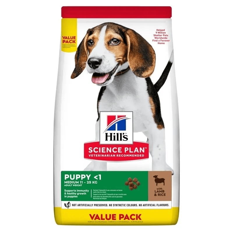 HILL'S Science Plan Puppy Medium cu Miel si Orez, Value Pack 18 kg – Hrană Uscată pentru Căței de Talie Medie