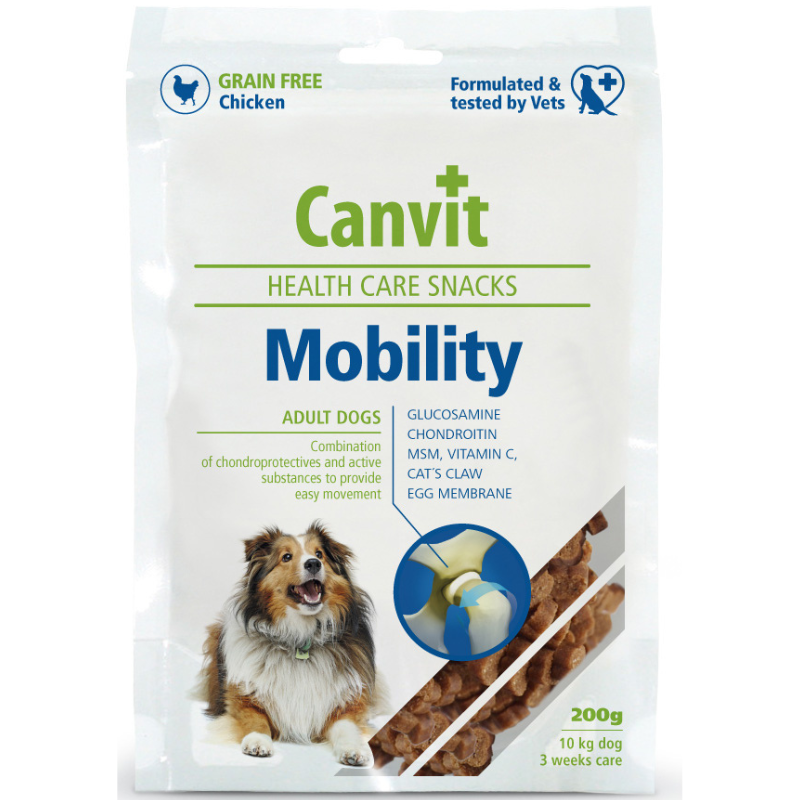 CANVIT Health Care Snack Mobility for Dogs 200 g – Recompensă Funcțională pentru Câini, Articulații Sănătoase și Mobilitate