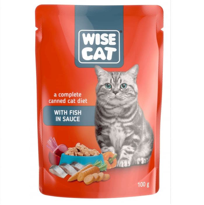 WISE Cat cu Peste in Sos, 100 g | Hrană Umedă pentru Pisici Adulte 