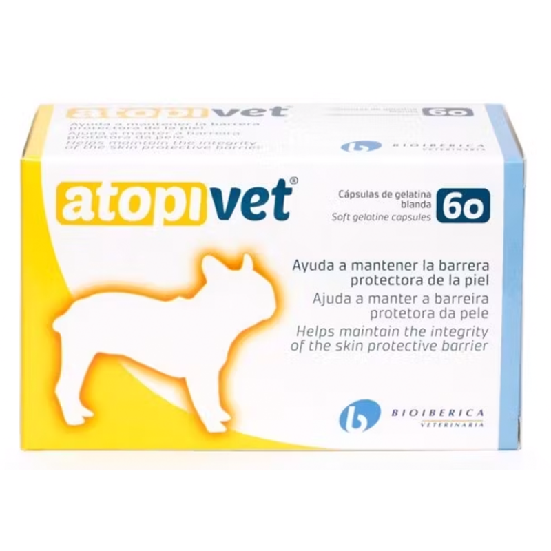 ATOPIVET 60 Capsule – Supliment Dermatologic pentru Câini, Restabilirea și Menținerea Integritatii Barierei Cutanate