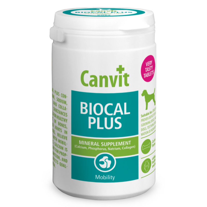 CANVIT Biocal Plus for Dogs 230 g – Supliment cu Calciu și Fosfor pentru Câini, Oase și Dinți Puternici