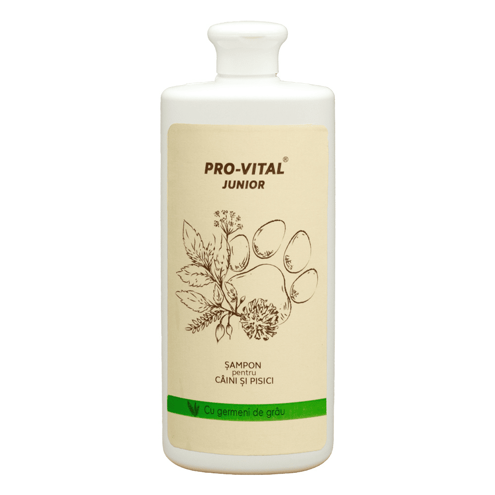 PROMEDIVET Pro Vital Junior Sampon cu Germen de Grau pentru Catei si Pisicute , 200 ml - Ingrijire Delicata pentru Blana Tanara