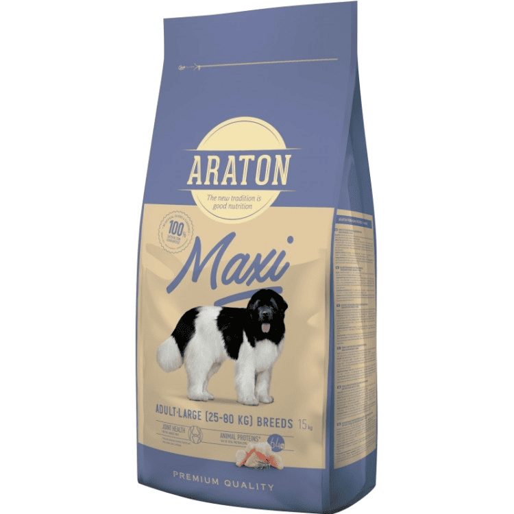 ARATON Dog Adult Maxi 15 kg | Hrana Uscata Completa pentru Caini Adulti de Talie Mare (25–80 kg)