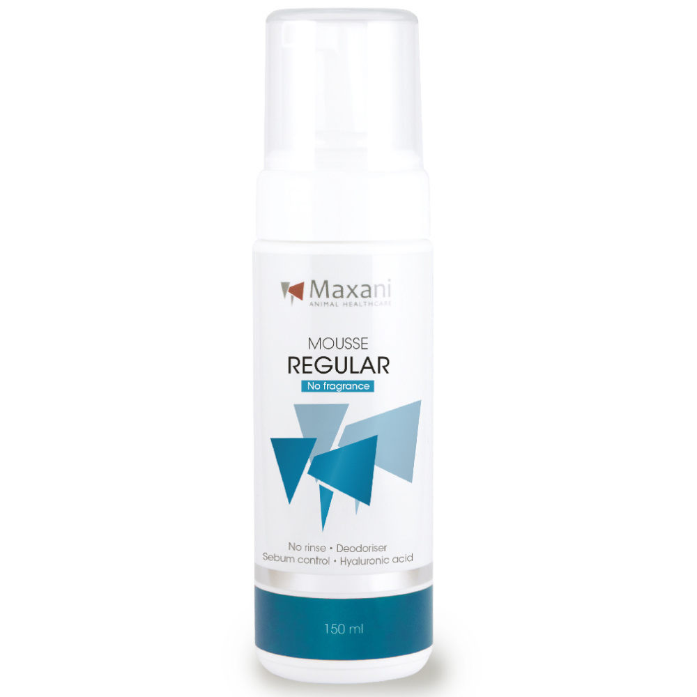 Maxani Regular Mousse No Fragrance 150 ml – Spumă Dermatologică Fără Parfum pentru Curățarea și Îngrijirea Fără Apă a Blănii Câinilor și Pisicilor