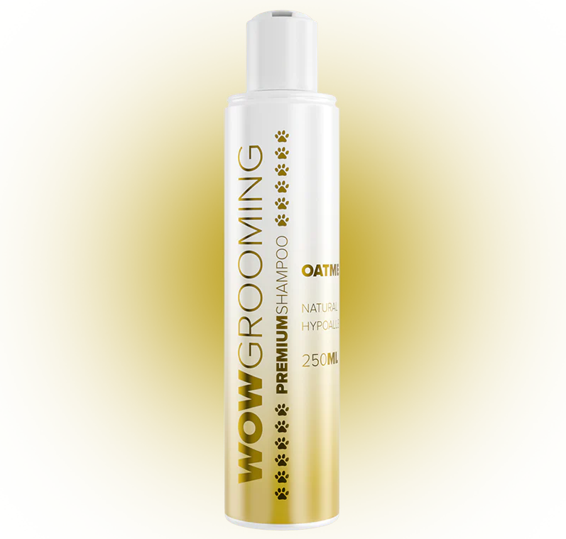 WOW GROOMING Premium Natural Hypoallergenic, Sampon Profesional, cu Ovaz, Pentru Caini cu Piele Sensibila Usor Iritabila 250ml