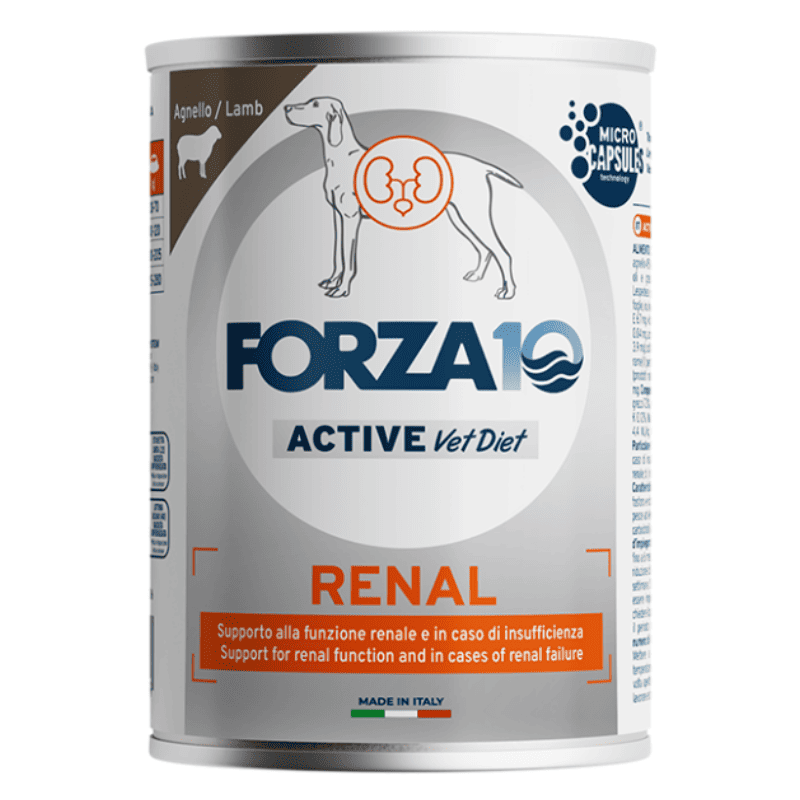 FORZA10 Active Vet Diet Renal, Dietă Umeda Monoproteică, cu Miel pentru Câini cu Insuficiență Renală, 390 g
