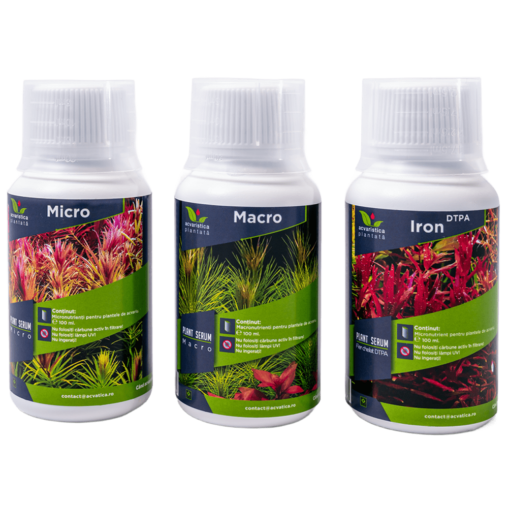 Micro-Macro-Fier PLANT SERUM, Pachet Fertilizanti Pentru Plante de Acvariu, 3x100ml
