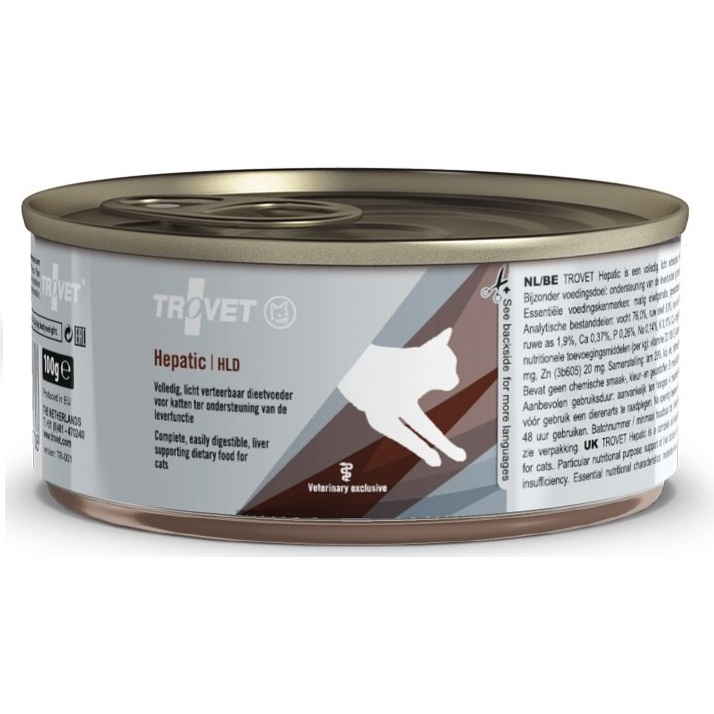 TROVET Hepatic Cat Conserva 100 g – Hrana Umeda Dietetica pentru Pisici cu Insuficienta Hepatica