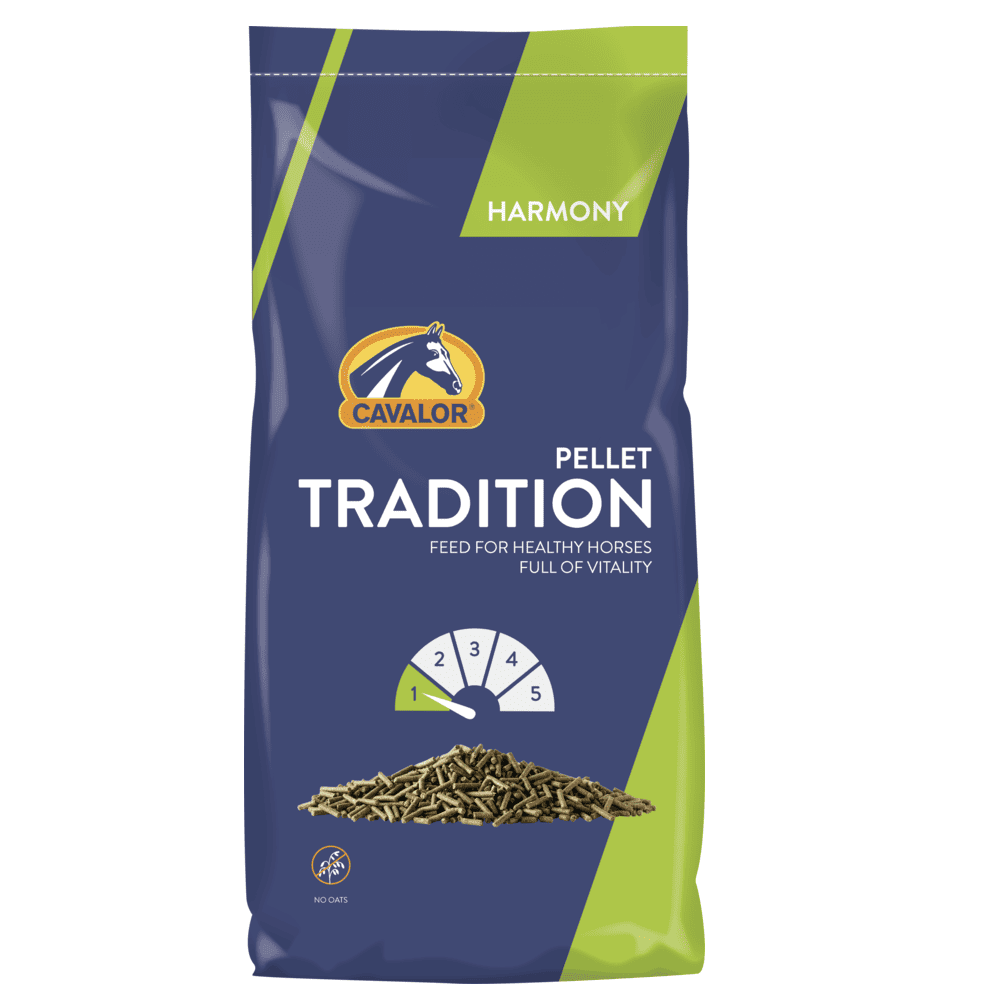 VERSELE-LAGA Cavalor Tradition Pellet 20 kg | Hrana Granulata Echilibrata pentru Cai cu Activitate Usoara sau in Repaus Competitional