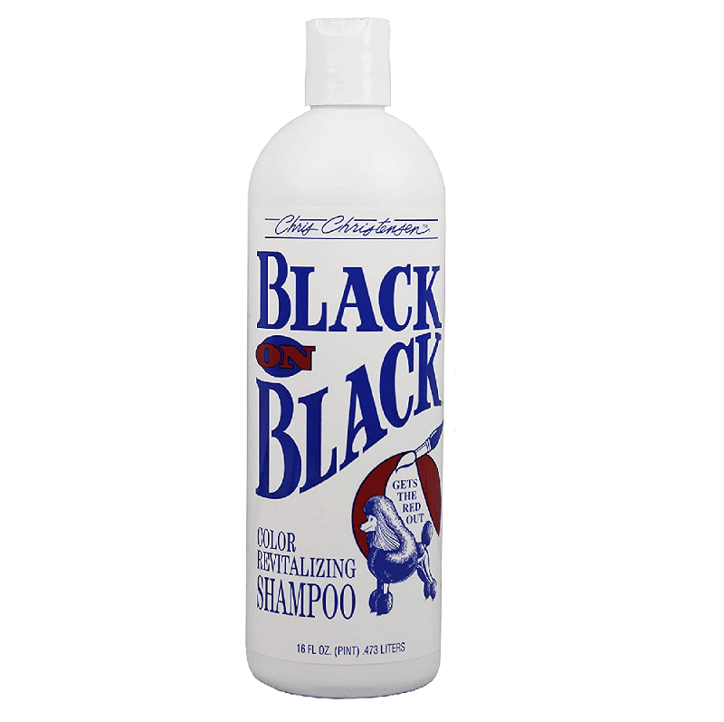 CHRIS CHRISTENSEN Black On Black Shampoo 473 ml | Sampon Profesional Nuantator pentru Caini | Intensifica Negrul si Profunzimea Culorii Blanii