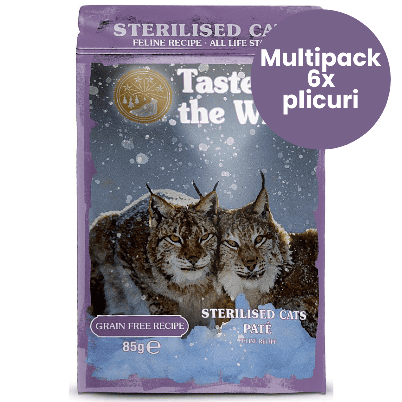 TASTE of the WILD Cat Pouch Sterilised Multipack 6x85 g | Hrana Umeda Fara Cereale pentru Pisici Sterilizate | Pate cu Pui si Ficat pentru Toate Etapele Vietii