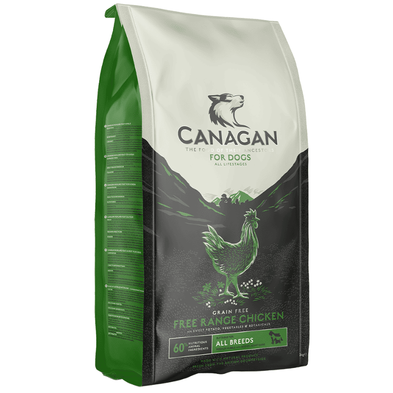 CANAGAN Dog All Life Stages Free-Range Chicken 2 kg | cu Pui | Hrana Uscata fara Cereale pentru Caini