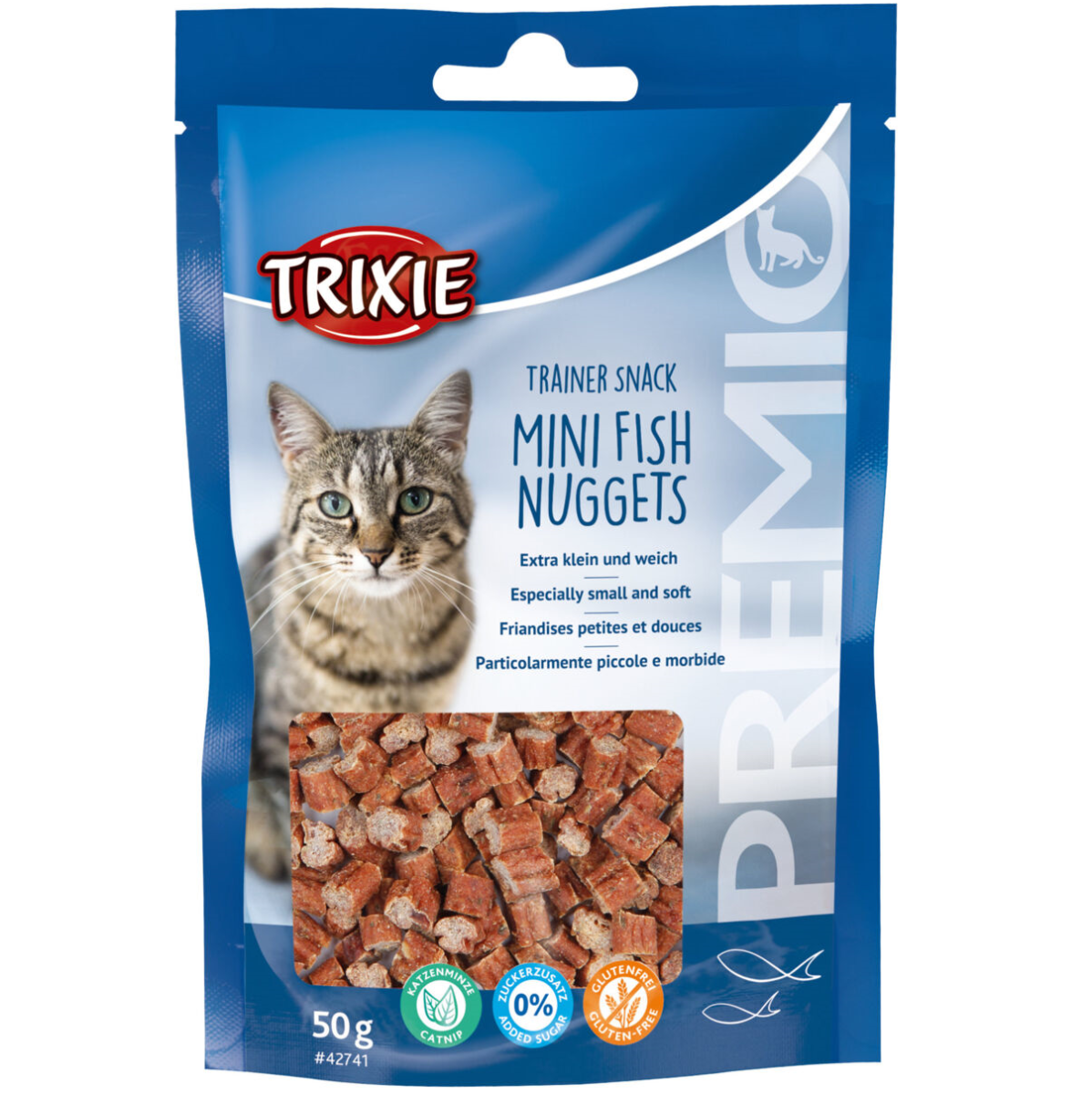 TRIXIE  Mini Nuggets Recompensa Pentru Pisici, cu Peste, Pui si Catnip, 50g