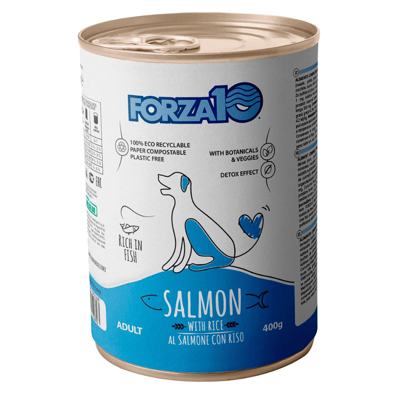 FORZA10 Maintenance cu Somon si Orez 400 g – Hrana Umeda Completa pentru Caini Adulti