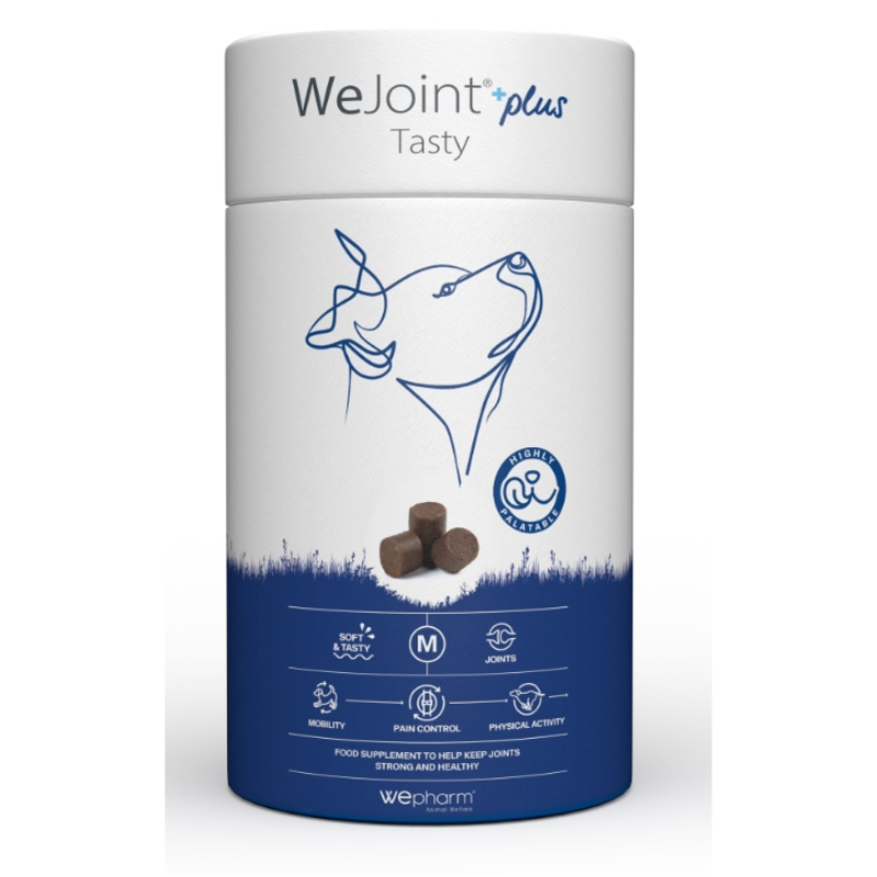 WePHARM WeJoint Plus Tasty Medium Breed 30 Comprimate Masticabile – Supliment Articular cu Colagen Nativ Tip II pentru Caini de Talie Medie