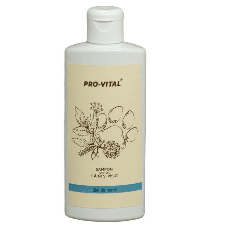 PROMEDIVET Pro Vital Șampon cu Ulei de Nurcă, 200 ml - Pentru Blană Moale, Strălucitoare și Ușor de Pieptănat
