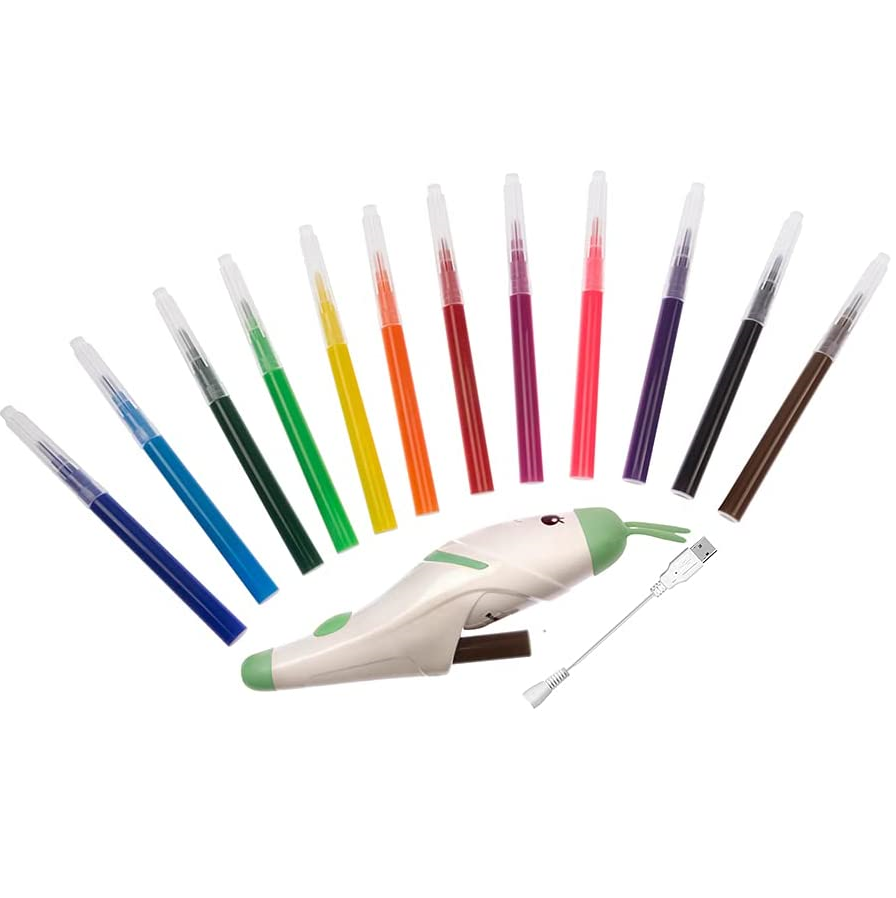 ARTERO Pet Make-Up Kit, Aparat Aerograf cu 12 Culori, Pentru Colorare Blana Animale de Companie
