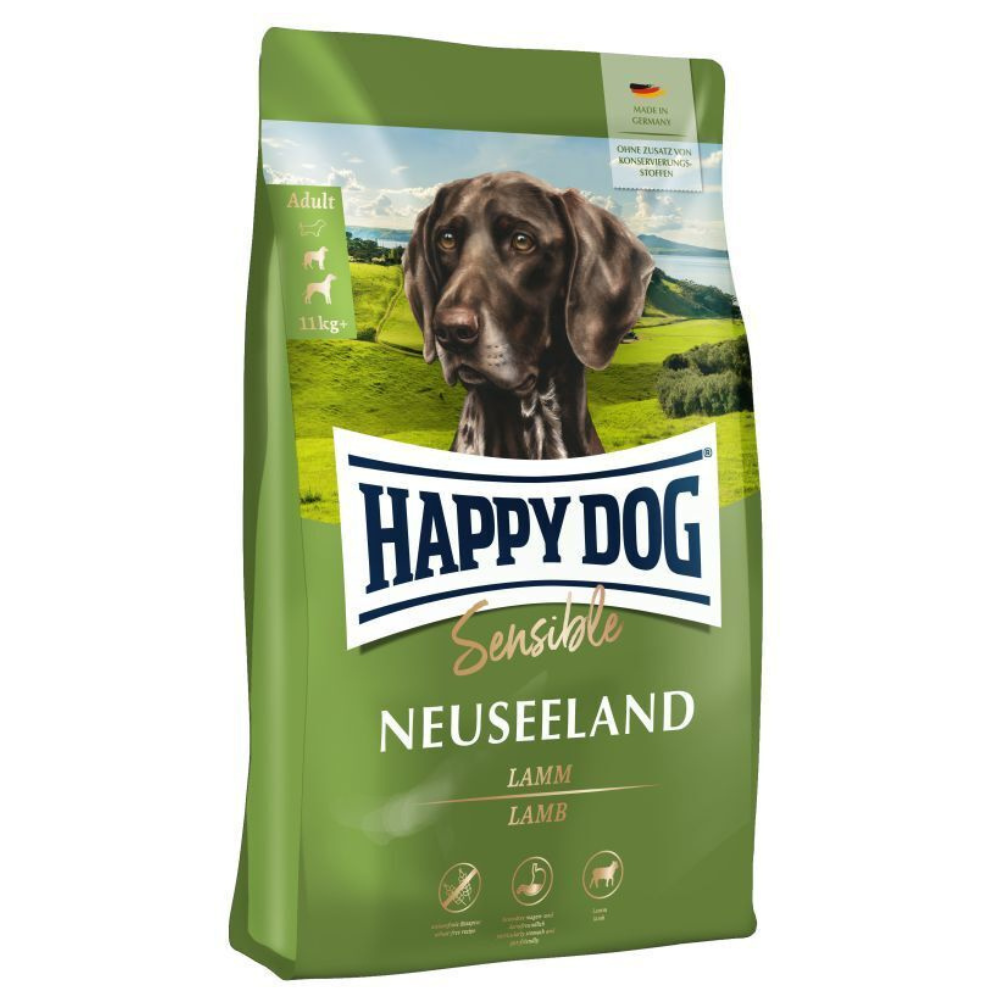 HAPPY DOG Sensible New Zealand, cu Miel – Hrană Uscata pentru Câini Adulti Sensibili sau Pretentiosi, 12.5kg