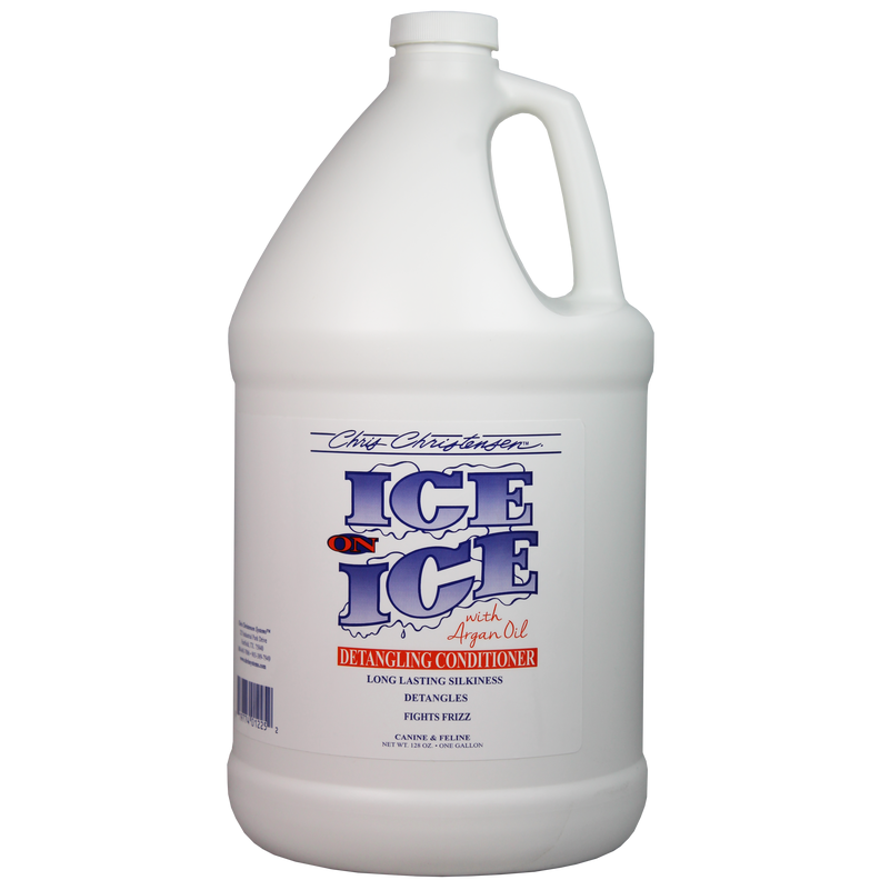 CHRIS CHRISTENSEN Systems Ice on Ice Detangling Conditioner 3.8 L | Balsam Profesional cu Ulei de Argan pentru Descalcirea Blanii la Caini si Pisici