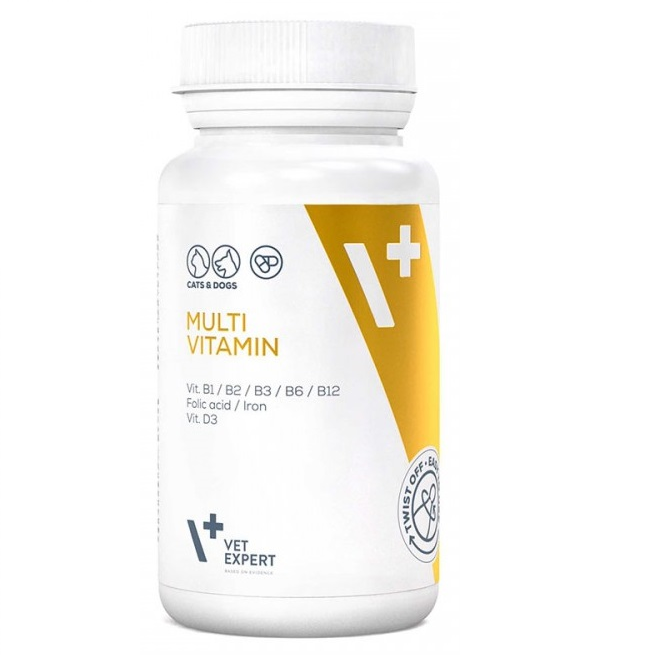 VET EXPERT Multivitamin, Supliment cu Vitamine si Minerale Pentru Caini si Pisici, 30 capsule