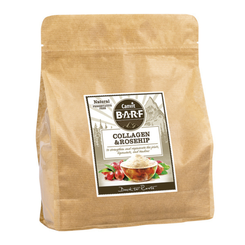 CANVIT BARF Collagen & Rosehip 800 g – Supliment Natural cu Colagen si Maces pentru Caini si Pisici, Articulatii Puternice si Mobilitate