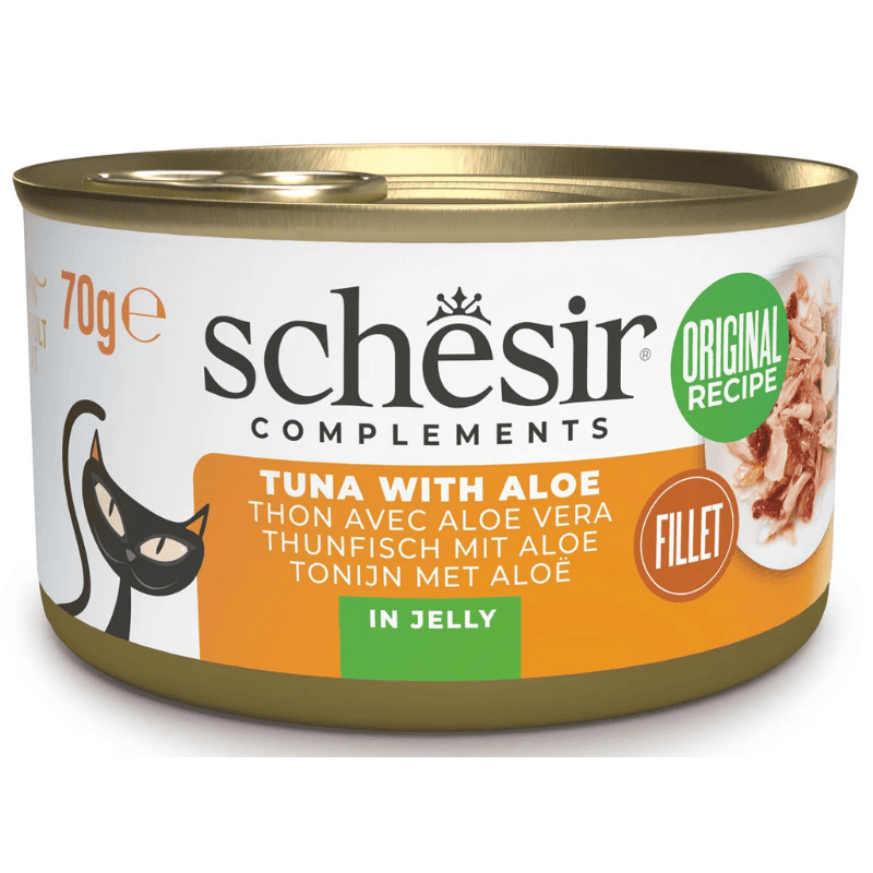 SCHESIR Cat Ton cu Aloe in Aspic, 70 g | Hrana Umeda Complementara pentru Pisici Adulte