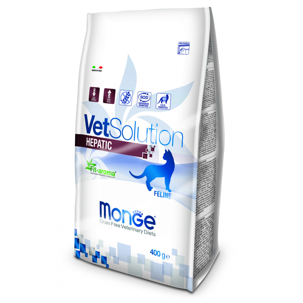 MONGE VETSOLUTION Hepatic Feline, Hrana Uscata Pentru Pisici cu Afectiuni Hepatice, 1.5kg