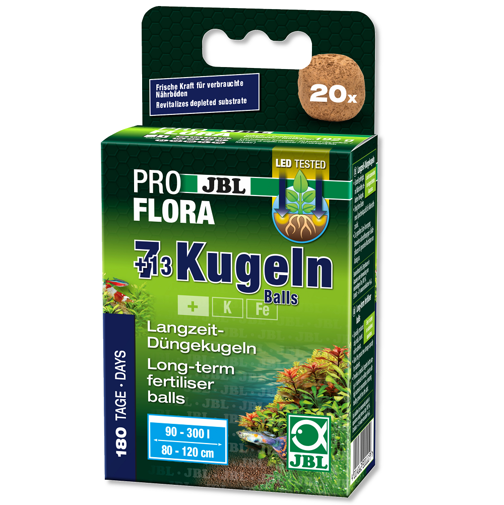 JBL PRO FLORA 7+13 Balls, Bile Substrat Fertilizant pe Termen Lung, Pentru Plante Acvariu de Apa Dulce, 20Bile