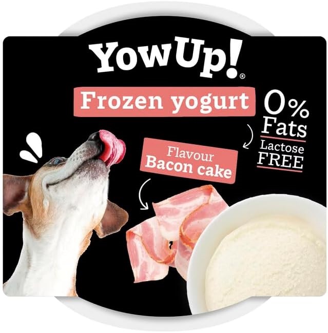 YOWUP! Frozen Yogurt cu Bacon, 110 g – Iaurt Funcțional / Înghețată Naturală pentru Câini și Pisici, Desert Sănătos și Răcoritor