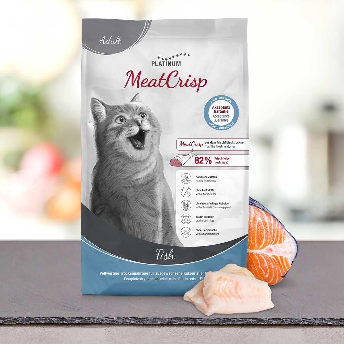 PLATINUM MeatCrisp Adult, cu Peste, Hrana Uscata Pentru Pisici Adulte, 3kg
