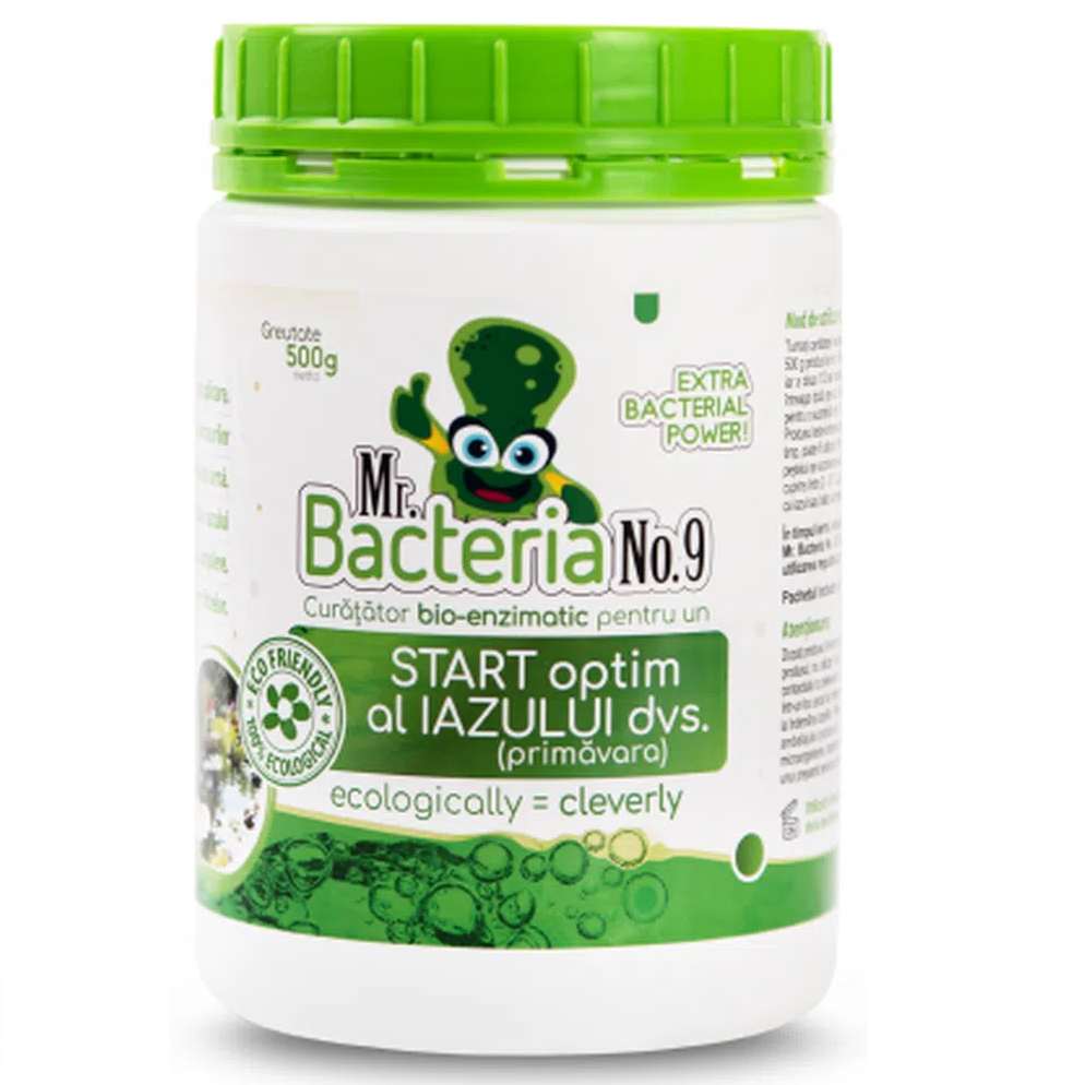 MR. BACTERIA No.9 – Soluție Bio-Enzimatică pentru Restartarea Iazurilor Primăvara, Eliminarea Nămolului și a Mirosurilor, 500g