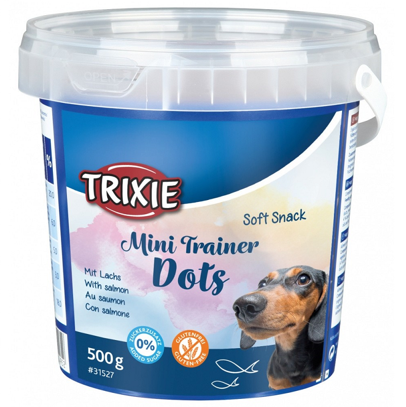 Recompense Pentru Caini, Soft Snack MINI TRAINER DOTS, cu Somon 500g