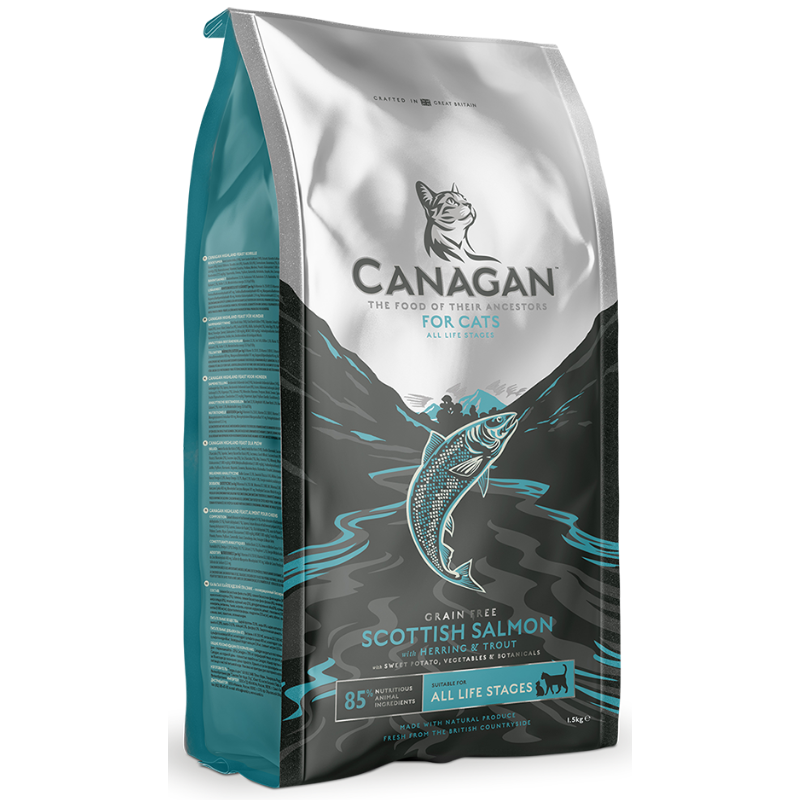 CANAGAN Cat All Life Stages Scottish Salmon 4 kg | Hrana Uscata fara Cereale pentru Pisici cu Somon
