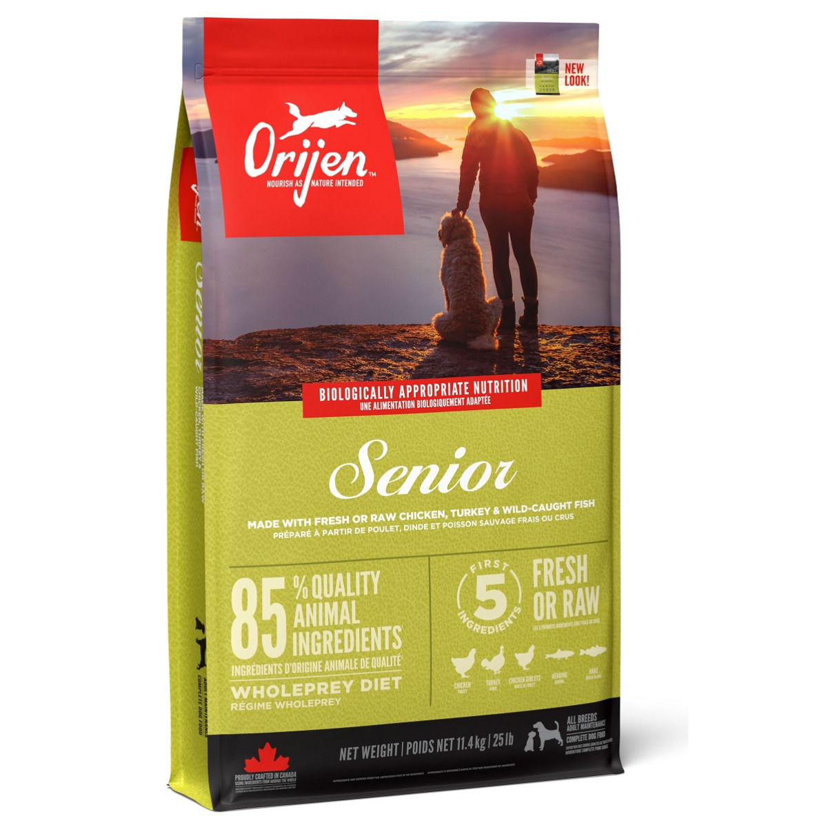 ORIJEN Senior Hrana Uscata Fara Cereale Pentru Caini Varstnici, 11.4kg