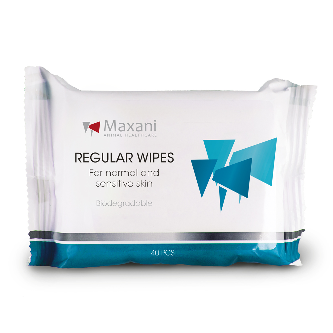 MAXANI Regular Wipes 40 buc – Servetele Dermatologice Fara Alcool pentru Curatarea si Ingrijirea Zilnica a Cainilor si Pisicilor, Biodegradabile