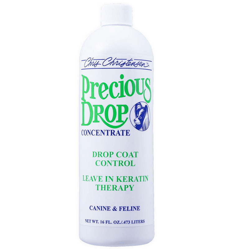 CHRIS CHRISTENSEN Systems Precious Drops Concentrate 473 ml | Balsam Concentrat Leave-in pentru Caini si Pisici | Hidratare, Netezire si Control pentru Blana Lunga