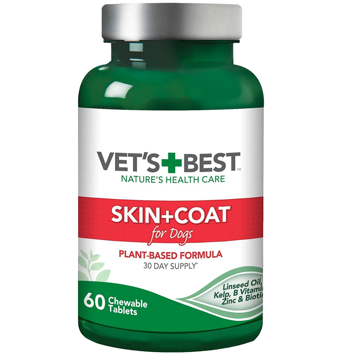  VET'S BEST Skin & Coat  Supliment Alimentar Pentru o Piele Sanatoasa si o Blana Stralucitoare la Caini, 60tbl