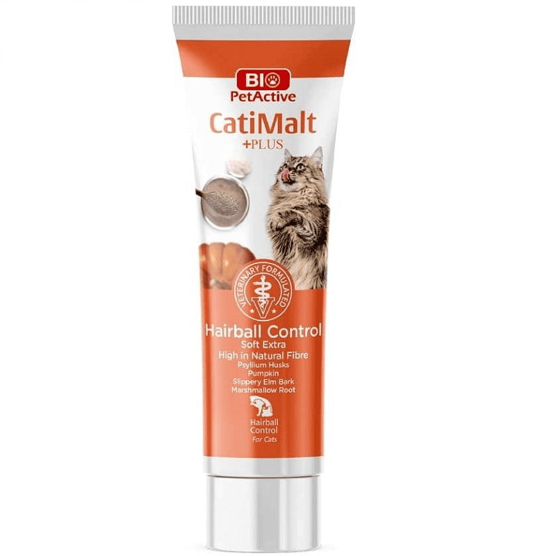 BIO PetActive Catimalt Paste 100 ml | Pasta Hairball Control pentru Pisici | Suport pentru Digestie si Prevenirea Formarii  Ghemotoacelor de Par