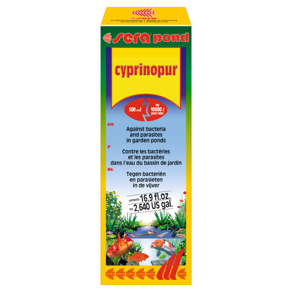 SERA Pond Cyprinopur,  Tratament Împotriva Bacteriilor și Paraziților din Iazuri, 500ml